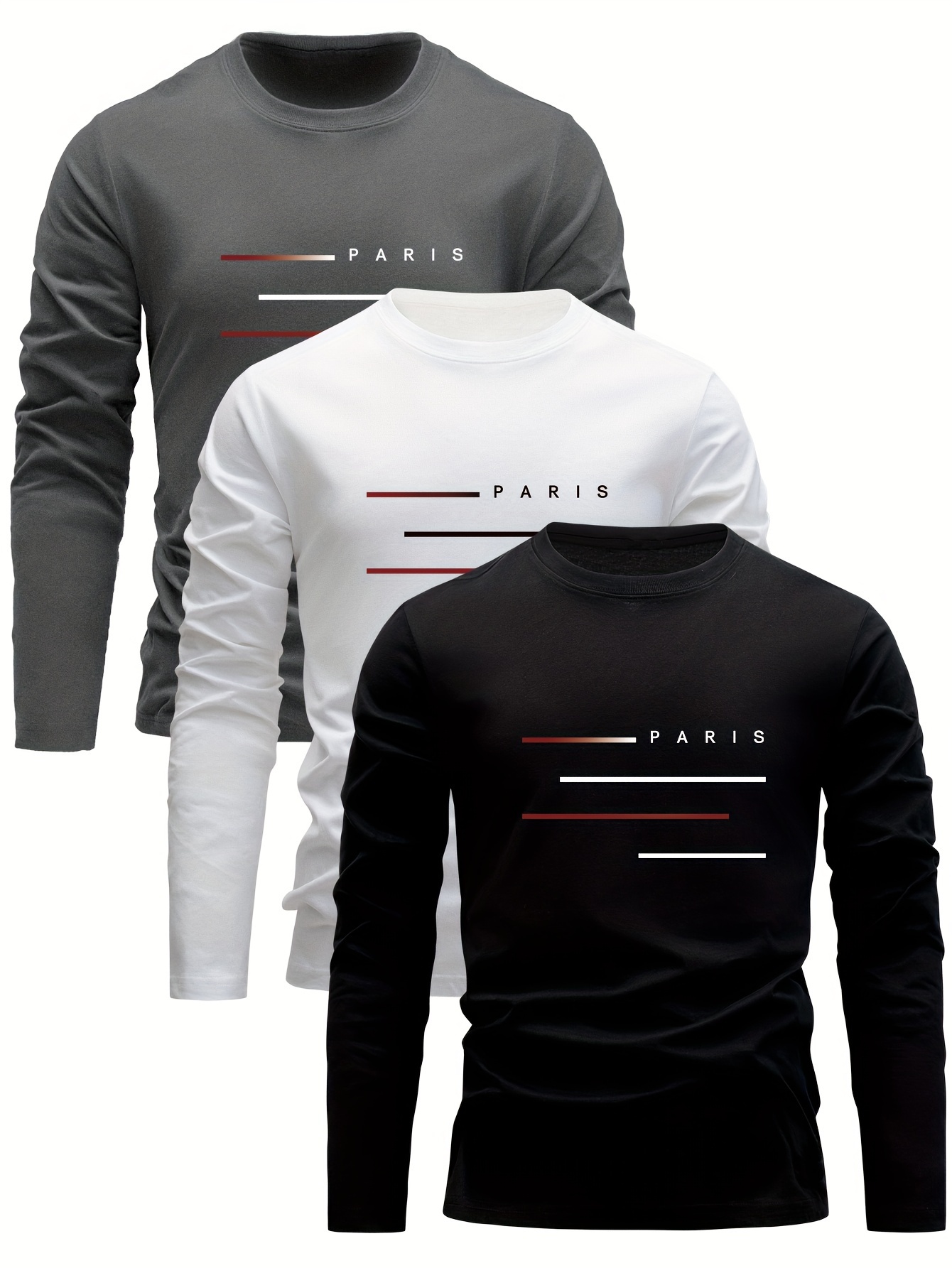 Mens Fashion Summer - 100% Cotton Men's Long Sleeved Round