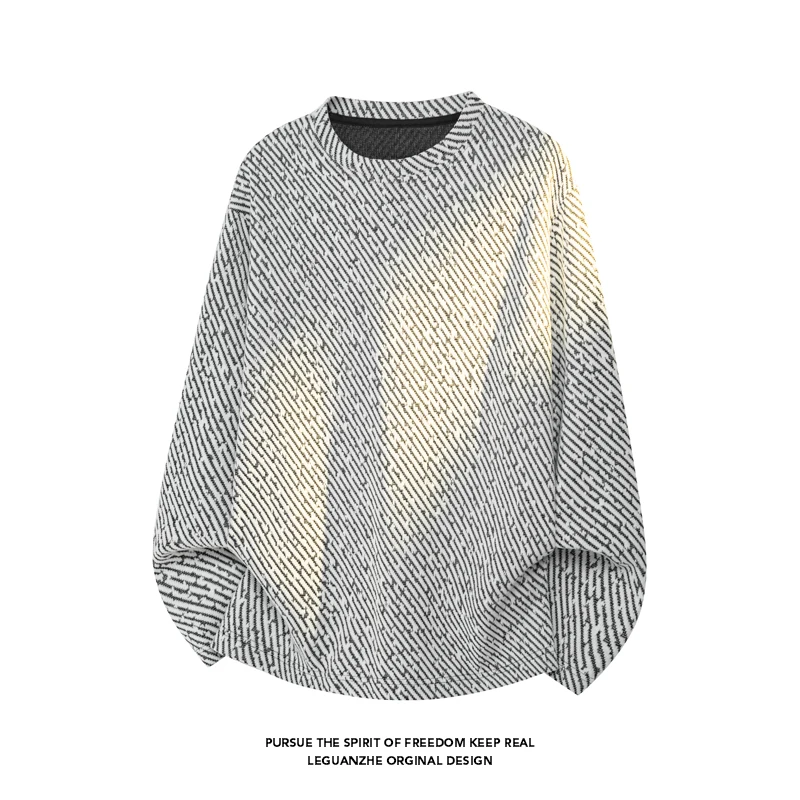 Men Diagonal Stripe Textured L - Men'S Fashion T Shirts recension och pris