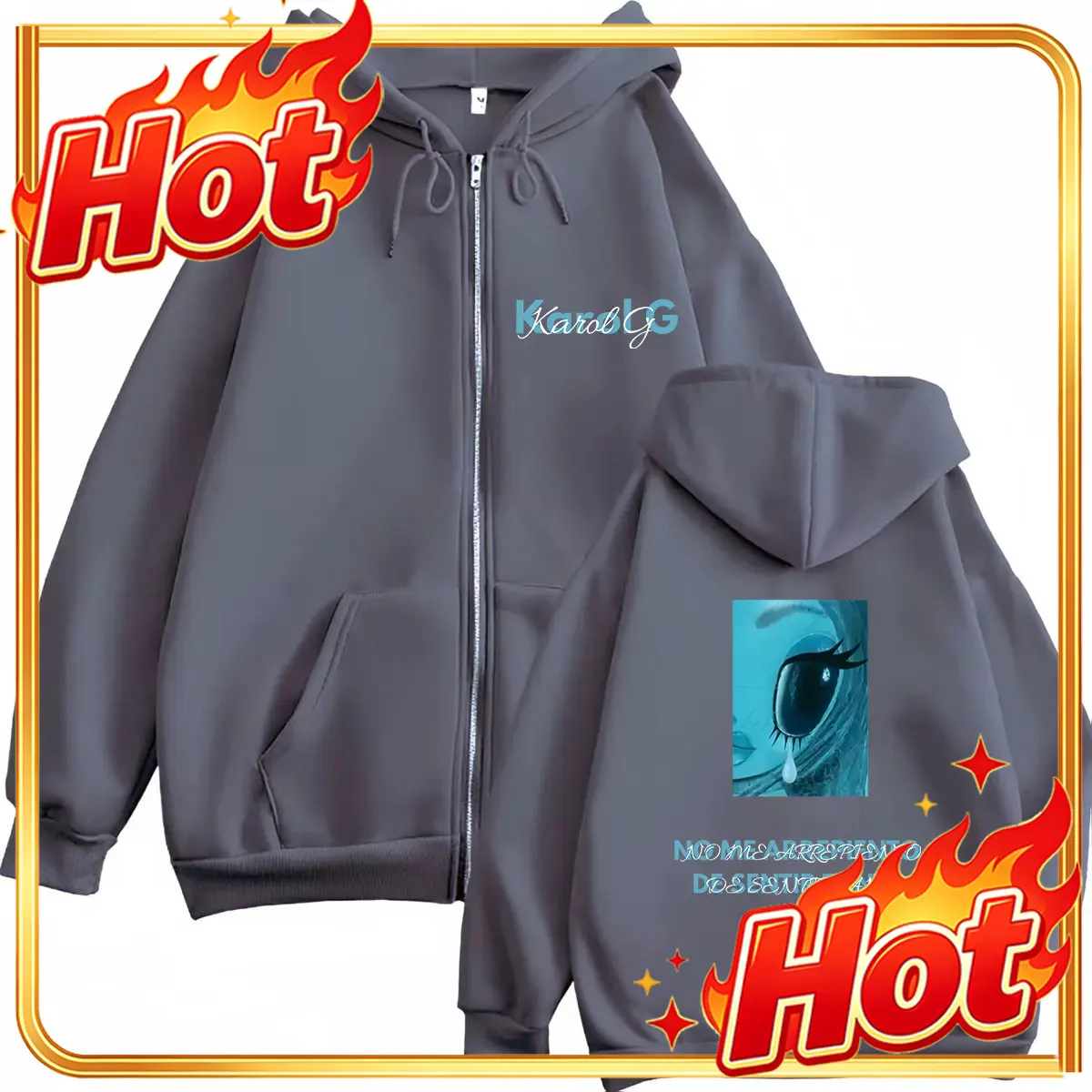 Karol G Album No Me Arrepiento - Mens Fashion Zip Up Hoodies recension och pris
