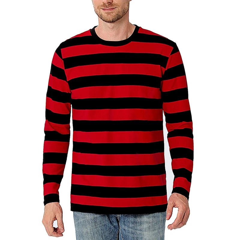 Contrast Stripe 3D Print Men L - Mens Fashion Clothes recension och pris
