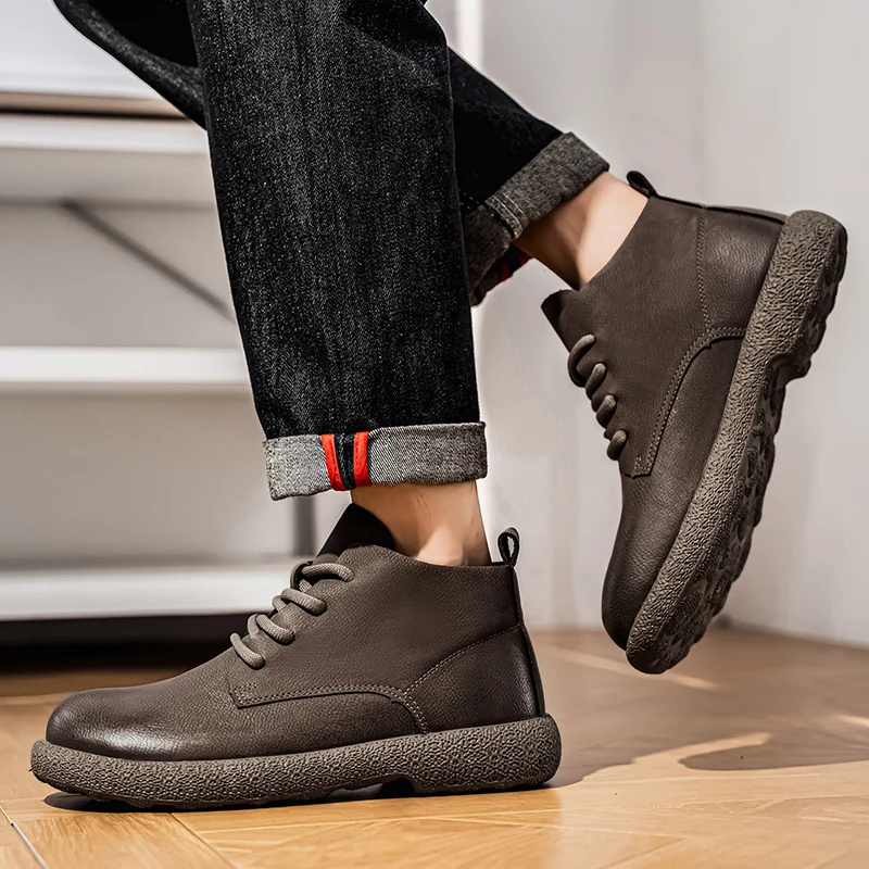 Men Ankle Boots Brown Short Bo - Men'S Fashion News recension och pris