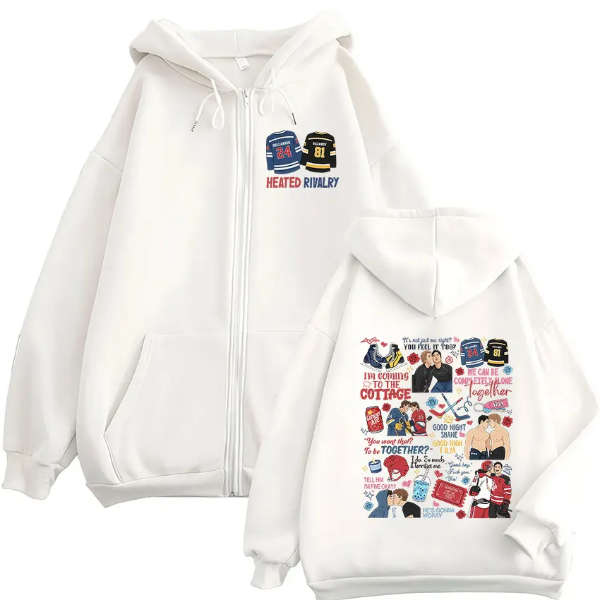 Heated Rivalry Print Zipper Ho - Mens Fashion Zip Up Hoodies recension och pris