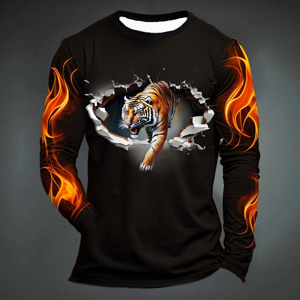 Funny Tiger Print T Shirt For  - Mens Fashion Clothes recension och pris
