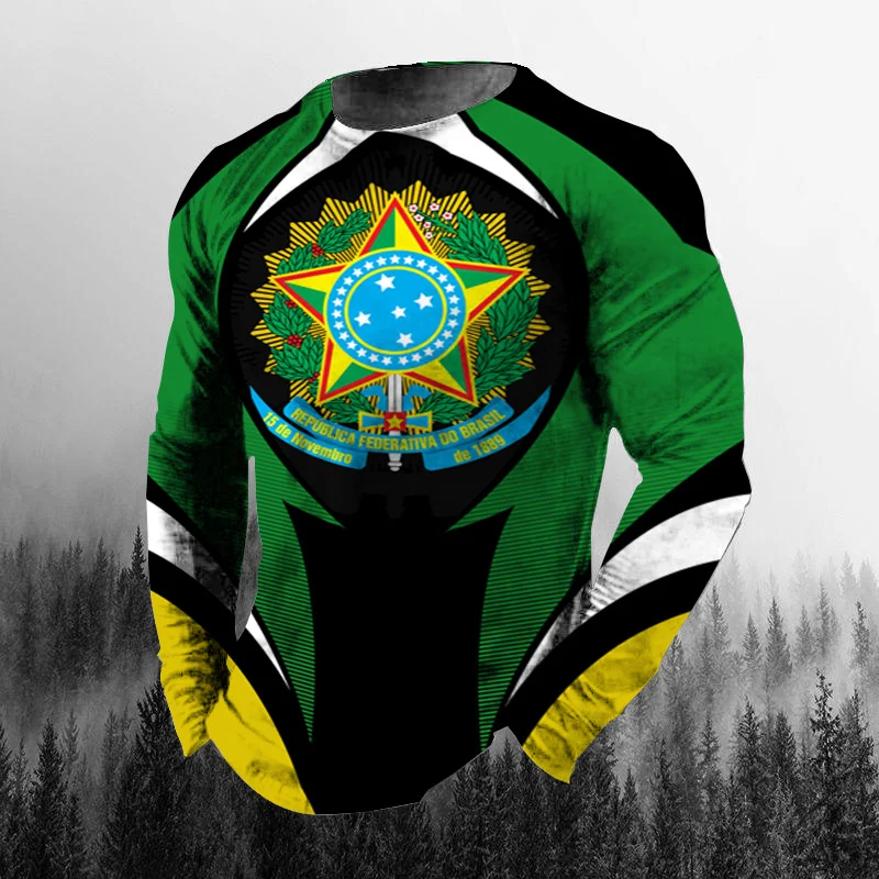 Vintage Brazilian Flag 3D Prin - Men'S Fashion T Shirts recension och pris