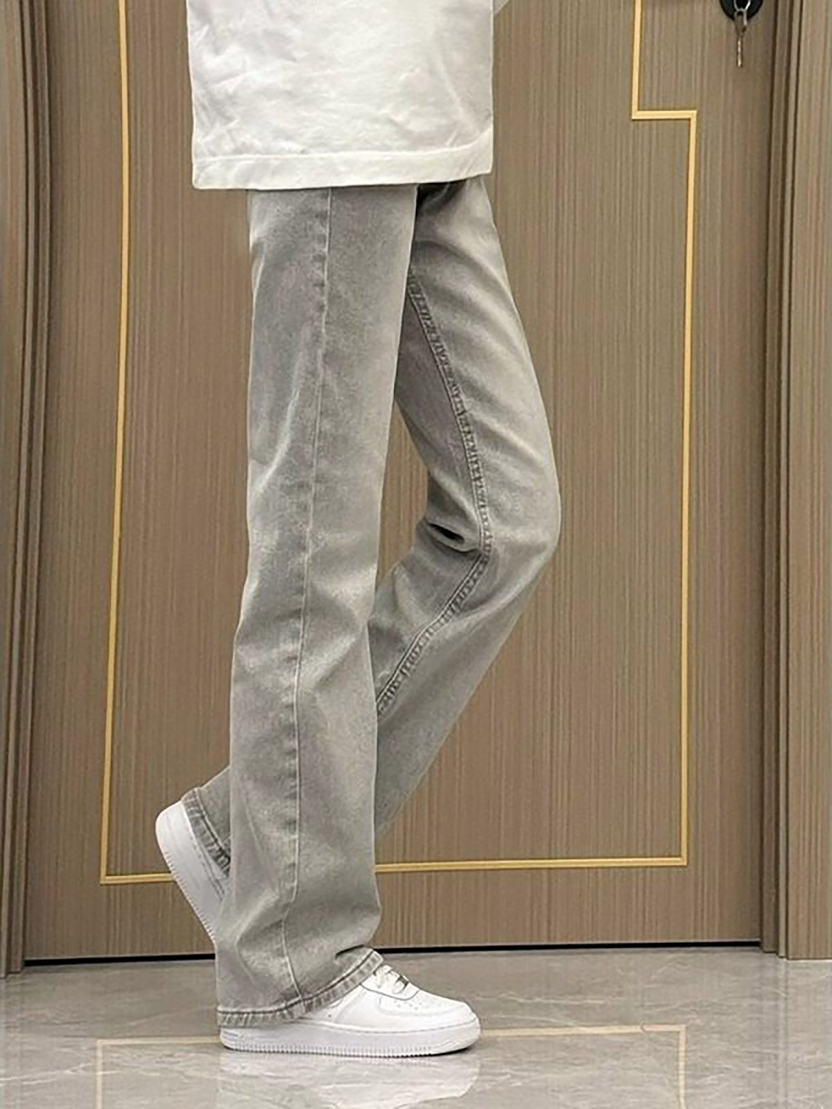 Smoke Grey Straight Leg Slim F - Men'S Fashion Grey Jeans recension och pris