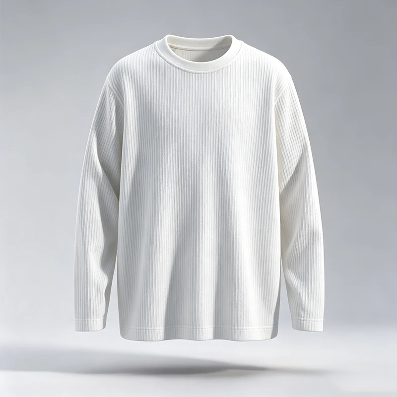 Men Vertical Ribbed Crew Neck  - Men'S Fashion T Shirts recension och pris