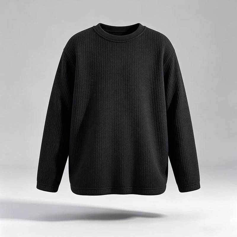 Men Vertical Ribbed Crew Neck  - Men'S Fashion T Shirts recension och pris