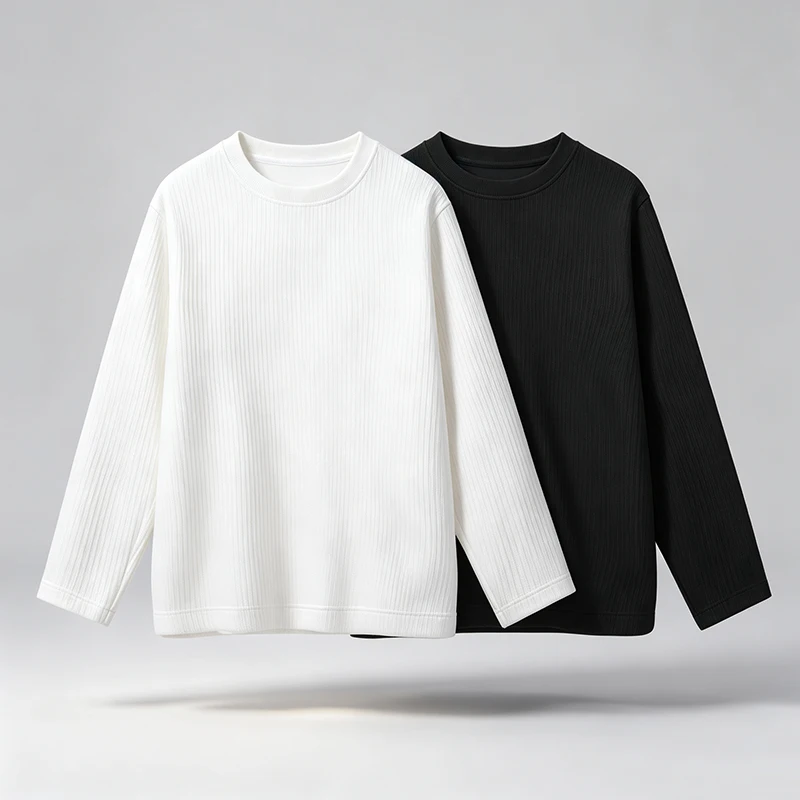 Men Vertical Ribbed Crew Neck  - Men'S Fashion T Shirts recension och pris