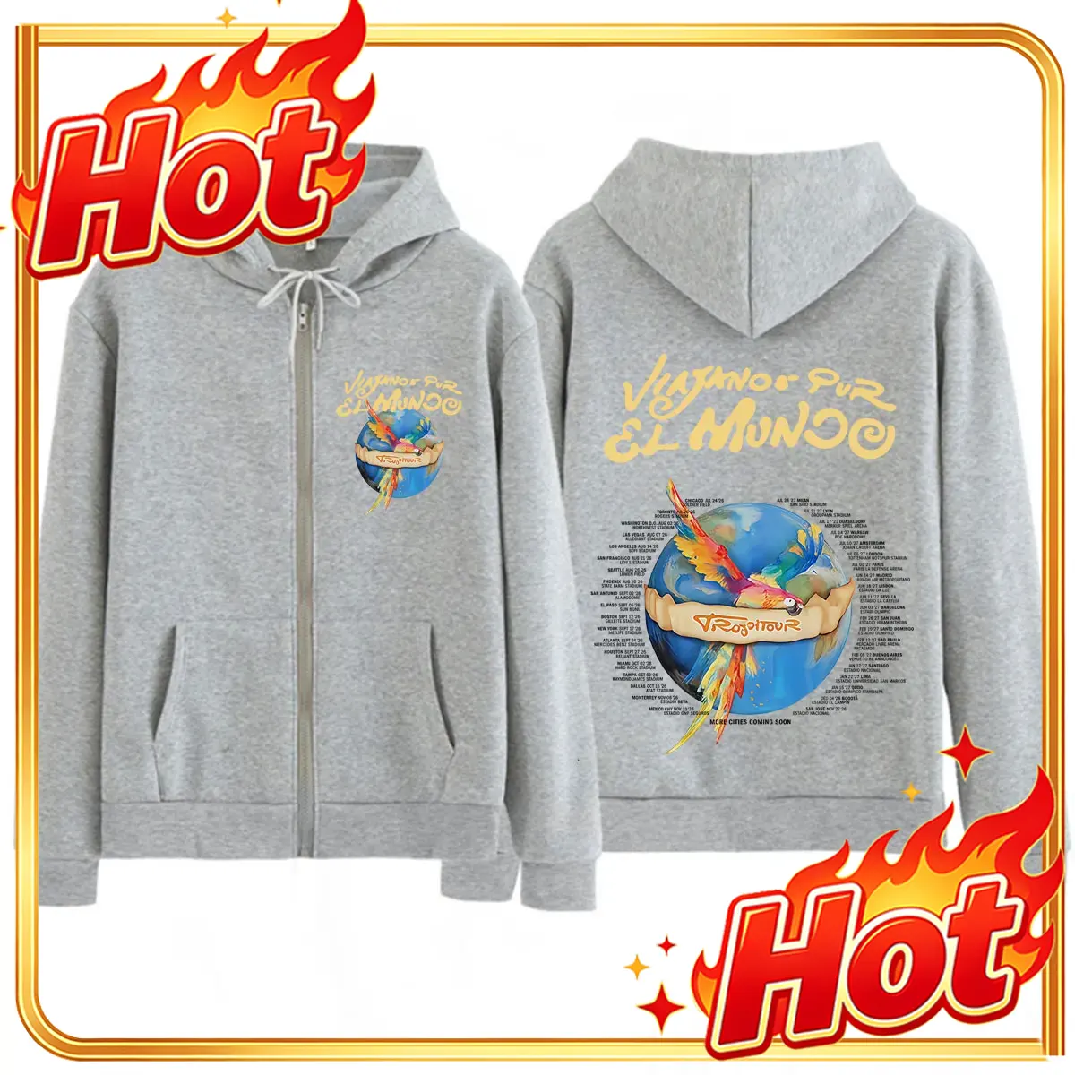 Karol G Viajando Por El Mundo  - Mens Fashion Zip Up Hoodies recension och pris