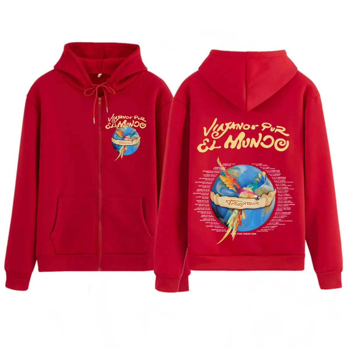 Karol G Viajando Por El Mundo  - Mens Fashion Zip Up Hoodies recension och pris