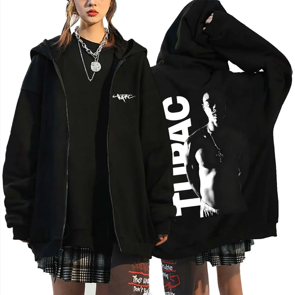 Rapper Tupac 2pac Zipper Hoodi - Mens Fashion Zip Up Hoodies recension och pris